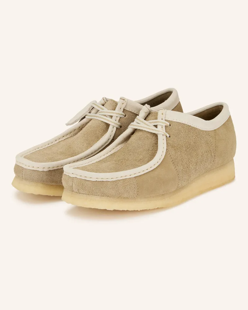 Clarks Schnürer Wallabee beige Taupe