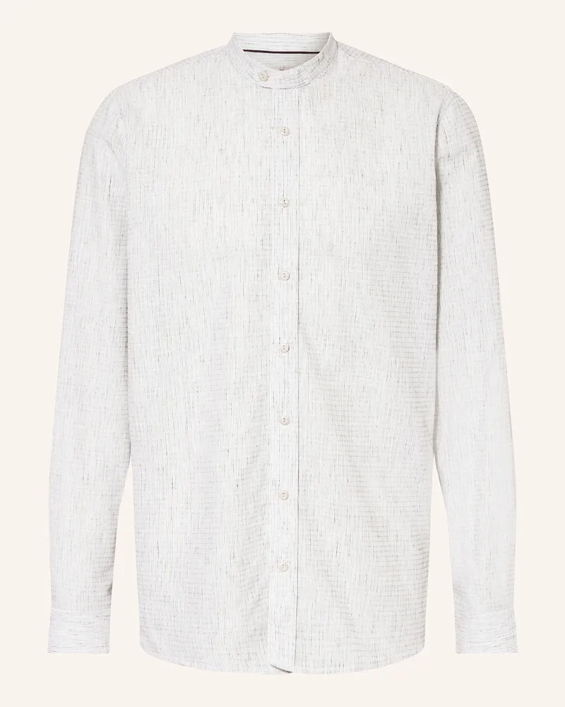 Johann & Johanna Trachtenhemd Comfort Fit mit Stehkragen und Leinen Blau