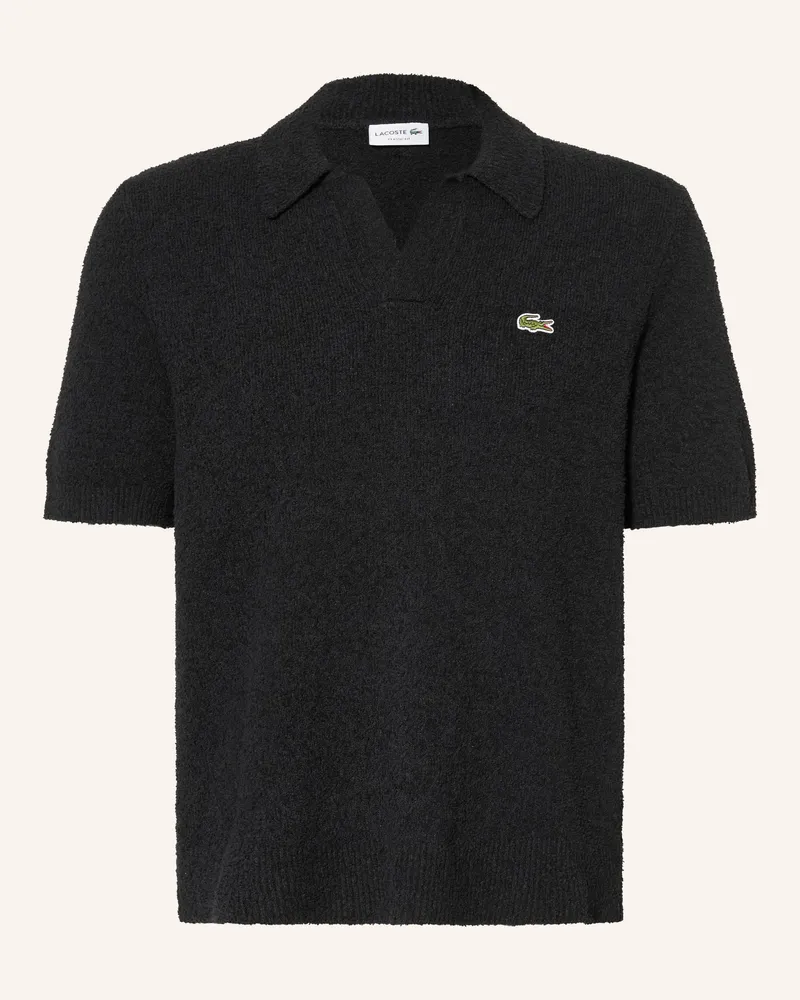 Lacoste Frottee-Poloshirt schwarz Schwarz