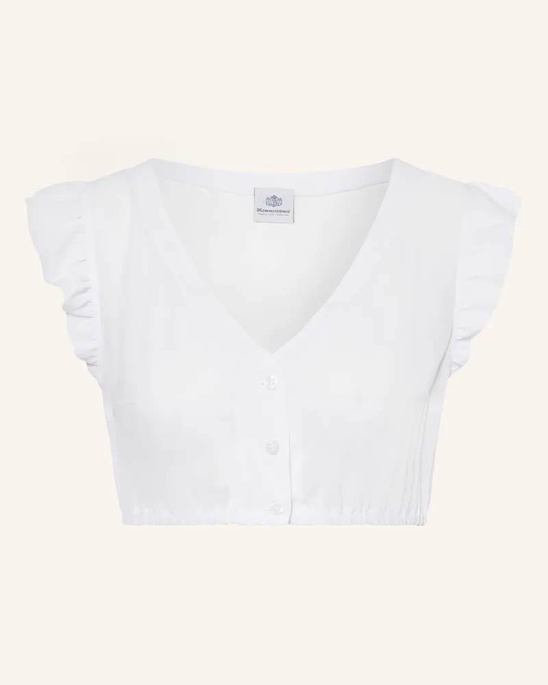 Hammerschmid Dirndlbluse HANNY mit Volants Weiss