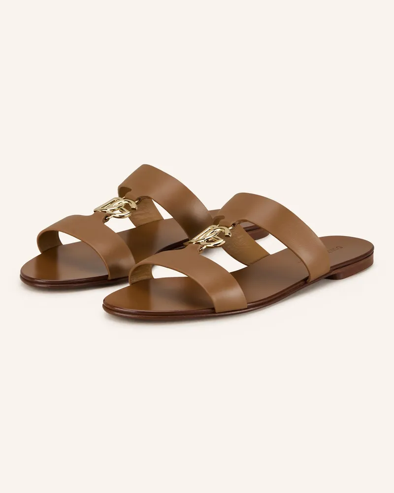 Dolce & Gabbana Pantoletten Cognac