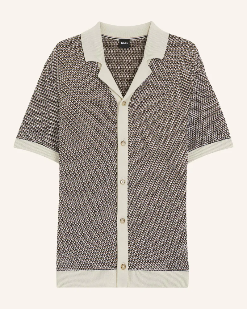 HUGO BOSS Strickjacke C-ICONICO Regular Fit Weiss
