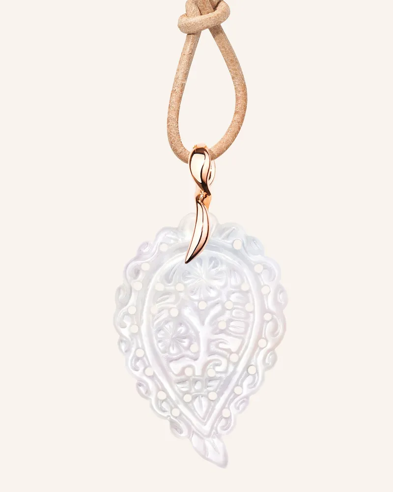 TAMARA COMOLLI Anhänger PENDANT INDIA MEDIUM MOTHER OF PEARL WHITE aus 18 Karat Weißgold und Perlmutt Roségold