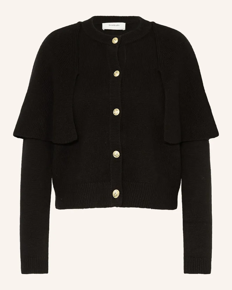 ba&sh Strickjacke PEGGY mit Volants Schwarz