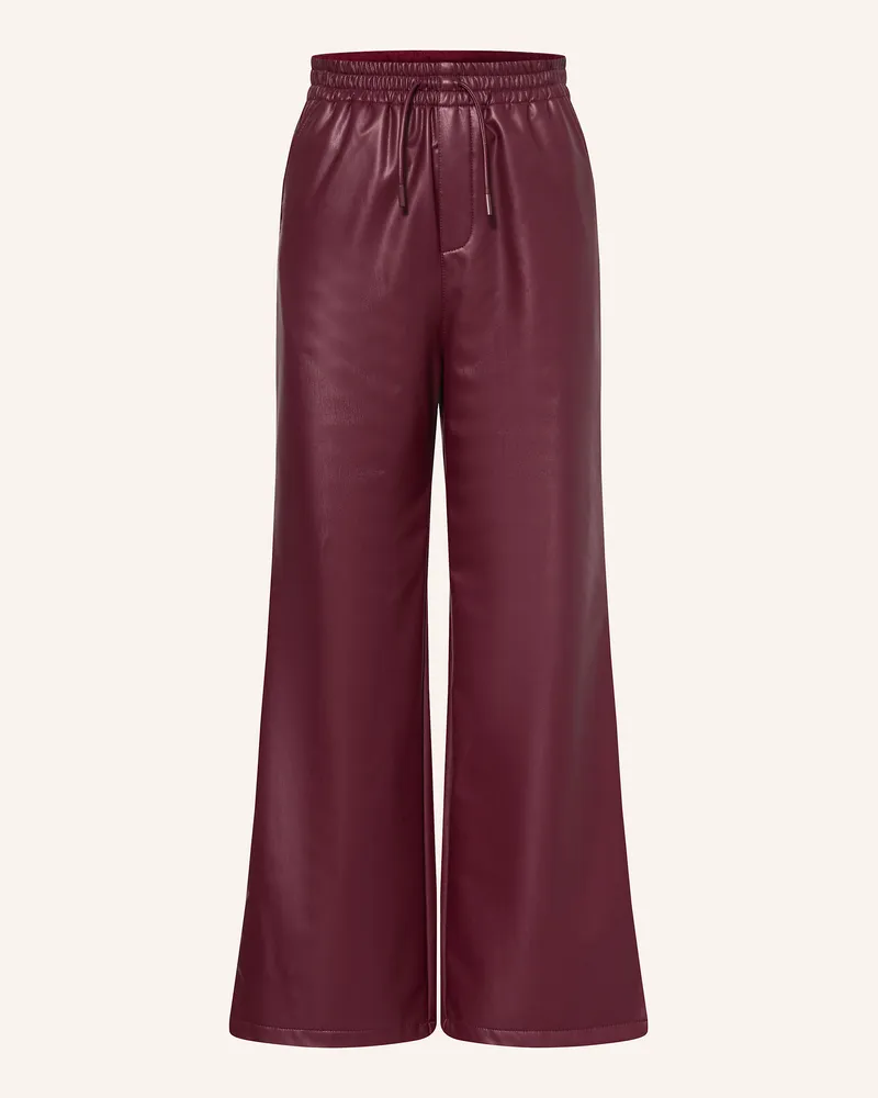 S.Oliver Hose im Jogging-Stil in Lederoptik Fuchsia