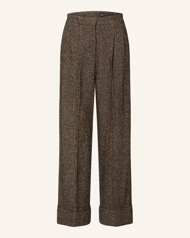 HUGO BOSS Marlenehose Tianara schwarz Dunkelbraun