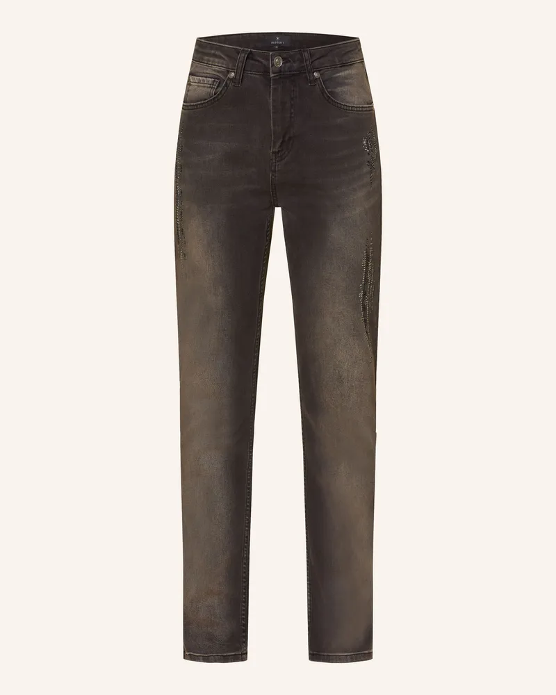 monari Straight Jeans Mit Schmucksteinen schwarz 999