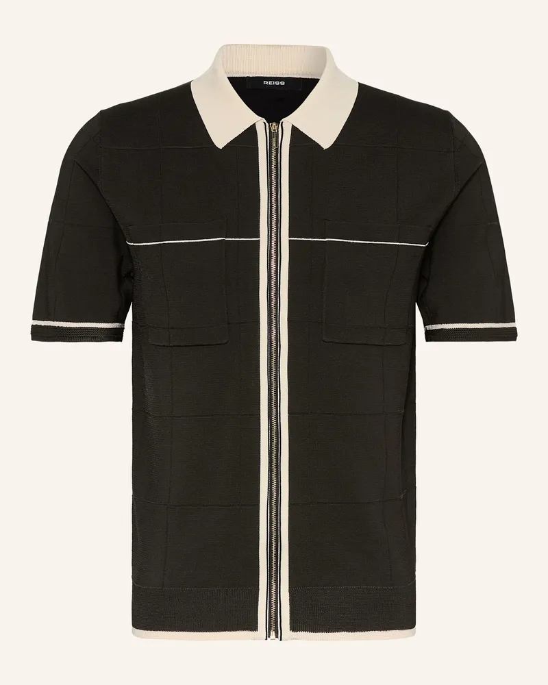 Reiss Strickhemd Baxter Slim Fit schwarz Schwarz