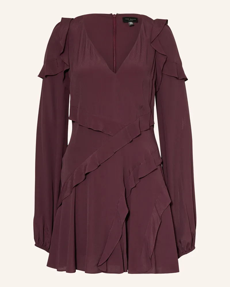 Ted Baker Kleid Neira Mit Volants rot Dunkelrot