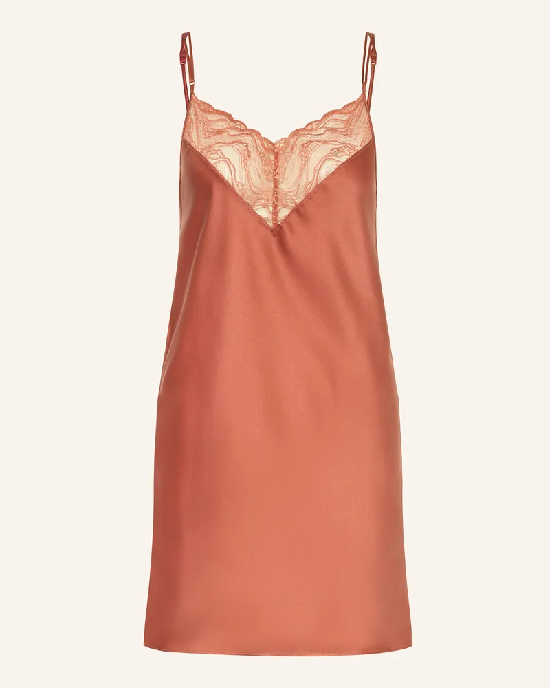Calvin Klein Negligé SATIN SHEEN LACE aus Satin Hellrot