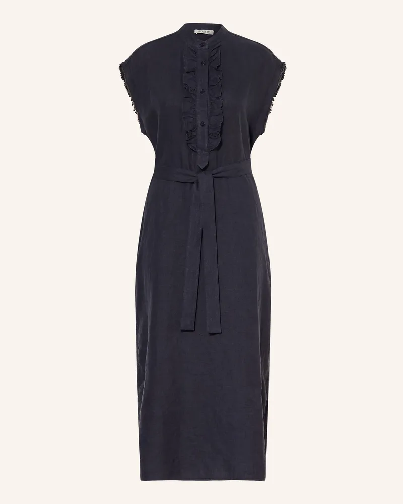SoSUE Leinenkleid Mit Rüschen blau Dunkelblau