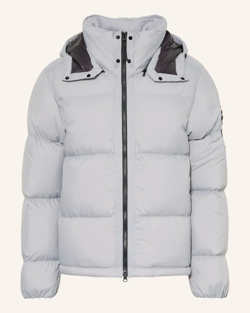 Stone Island Daunenjacke Mit Abnehmbarer Kapuze blau Blaugrau