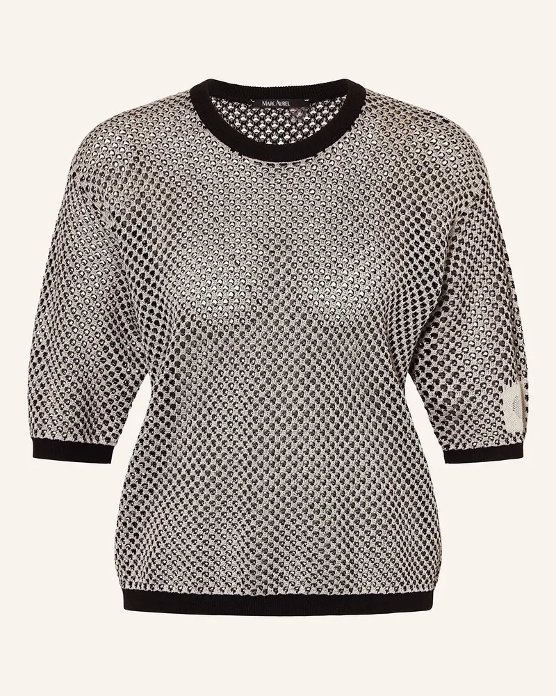 MARC AUREL Pullover Mit Glitzergan schwarz Creme