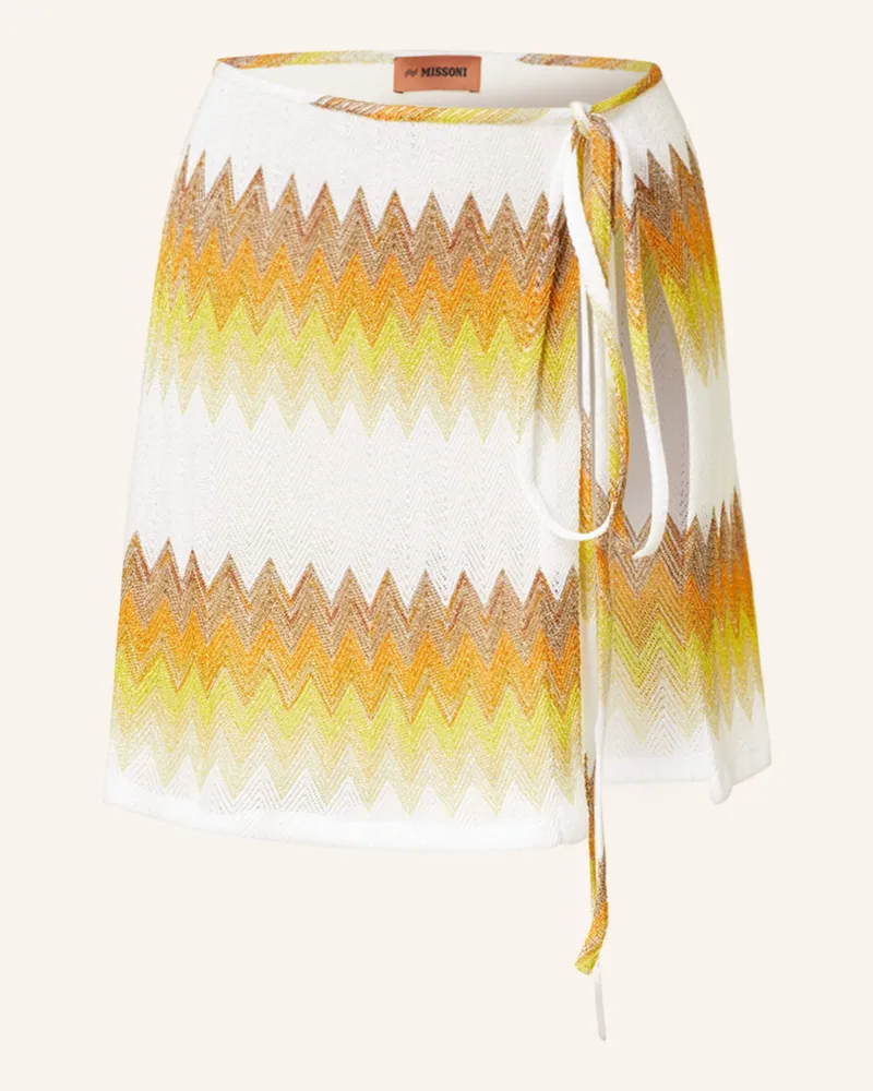 Missoni Wickelrock aus Strick mit Glanzgarn Weiss