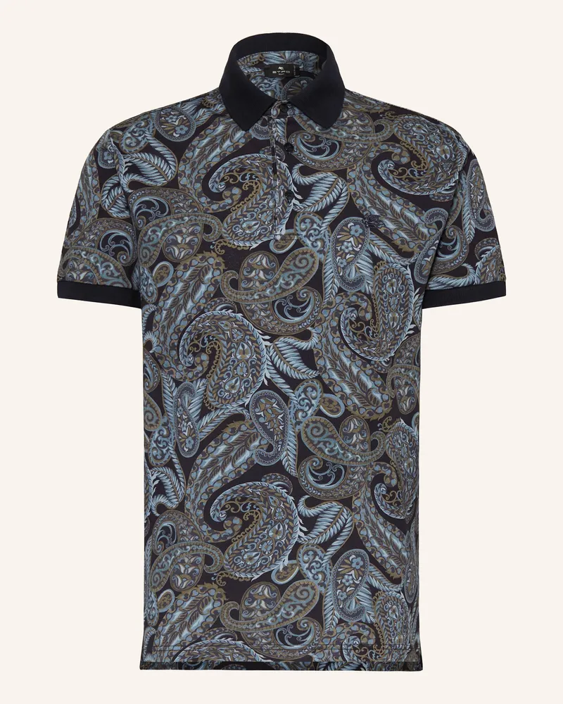 Etro Piqué-Poloshirt Regular Fit Blau