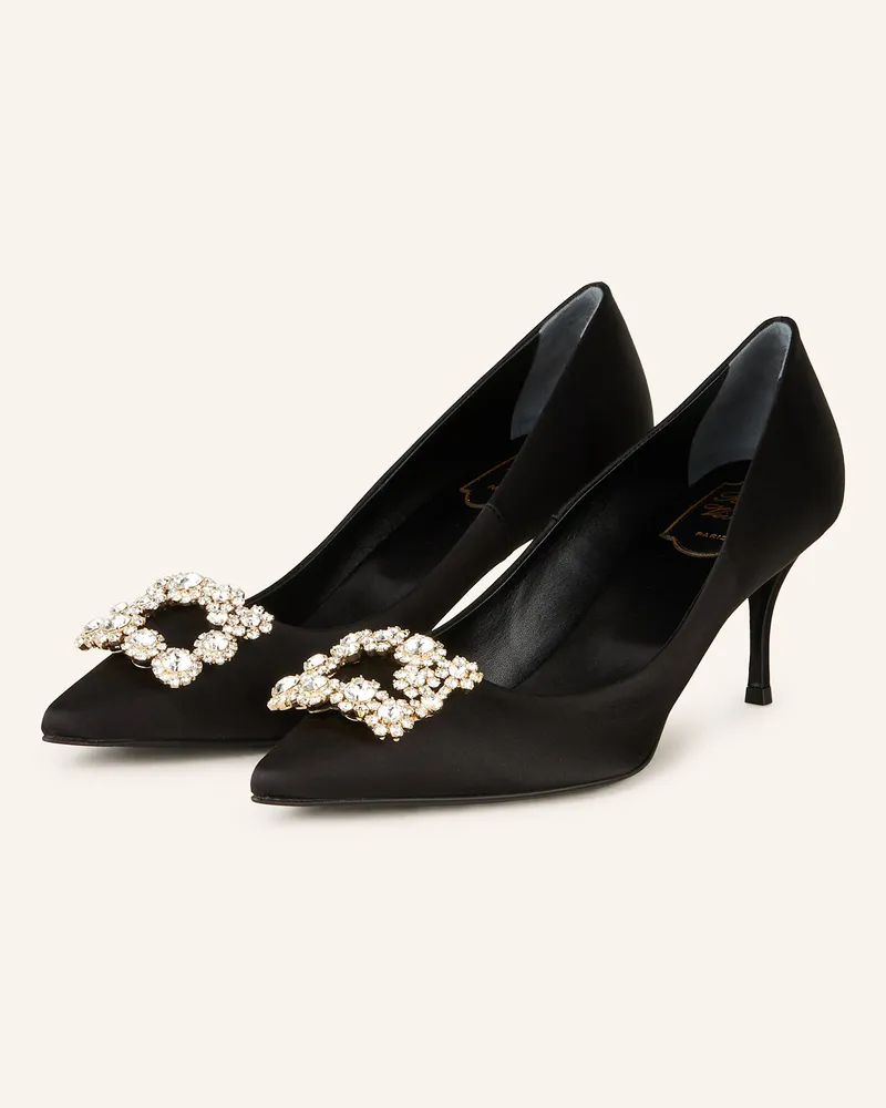 Roger Vivier Pumps EFFLORESCENCE mit Schmucksteinen Schwarz