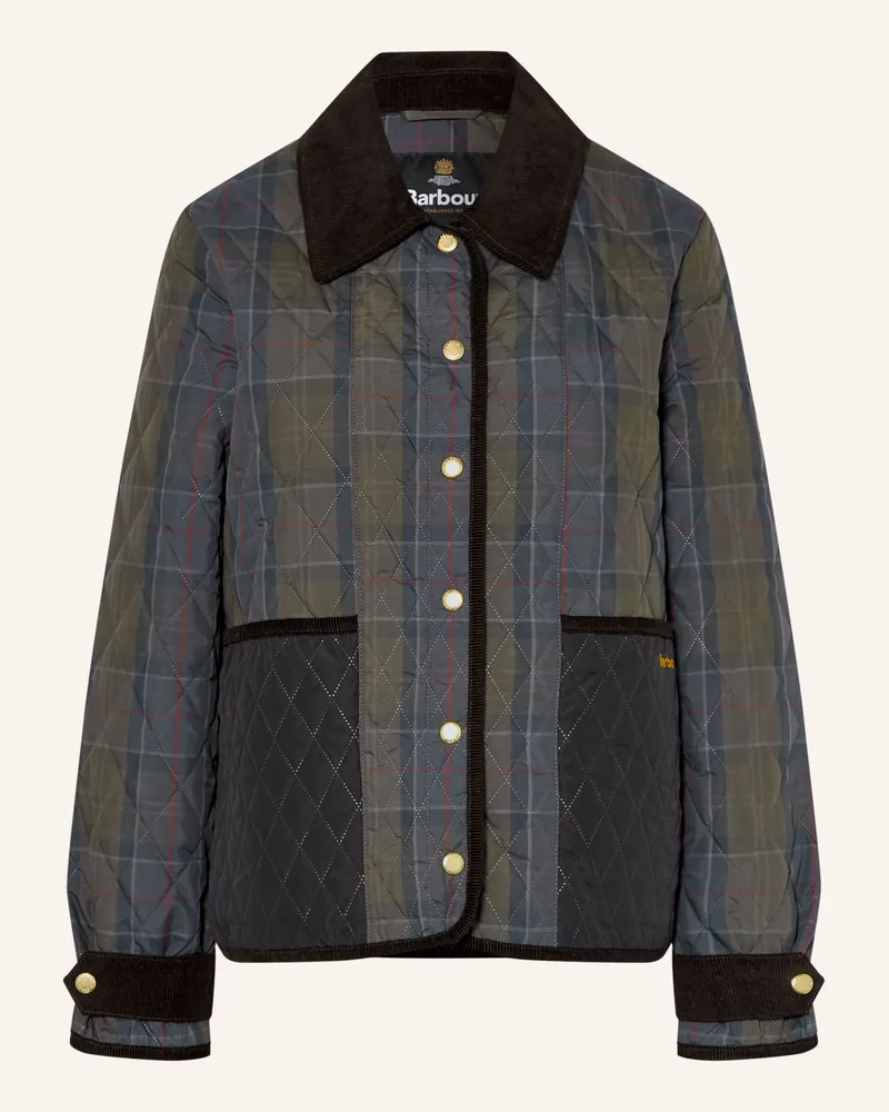 Barbour Steppjacke Ainsdale Im Materialmix gruen Dunkelgrau