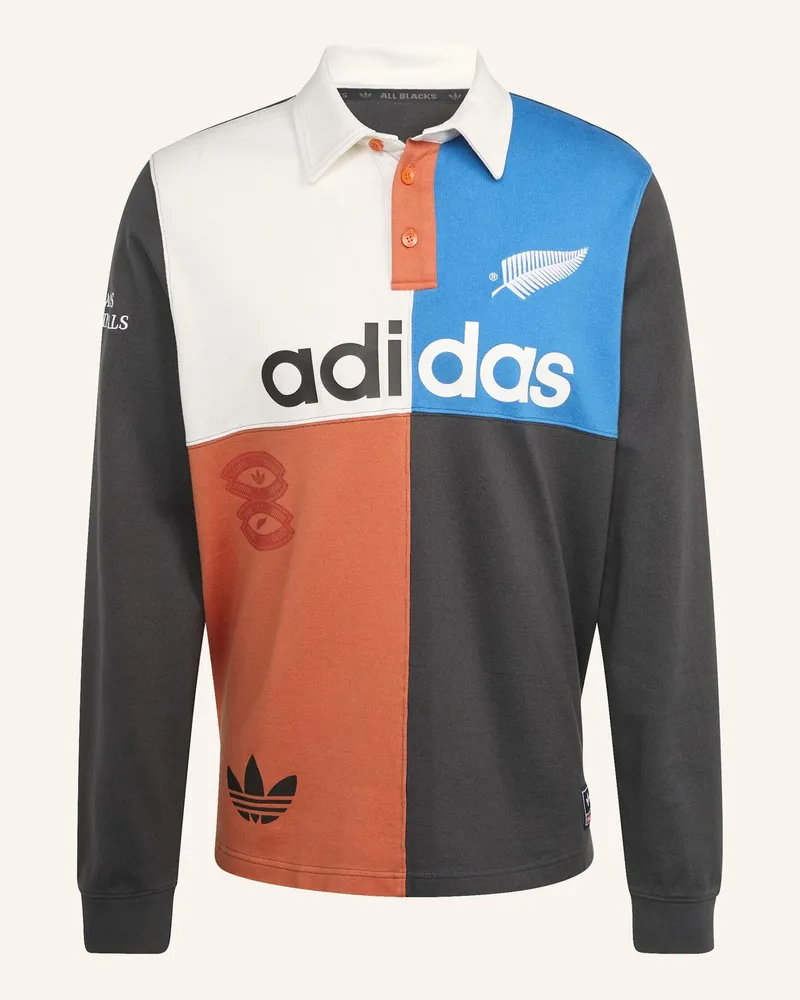 adidas ADIDAS ORIGINALS & ALL BLACKS HERITAGE RUGBY POLOSHIRT Grau