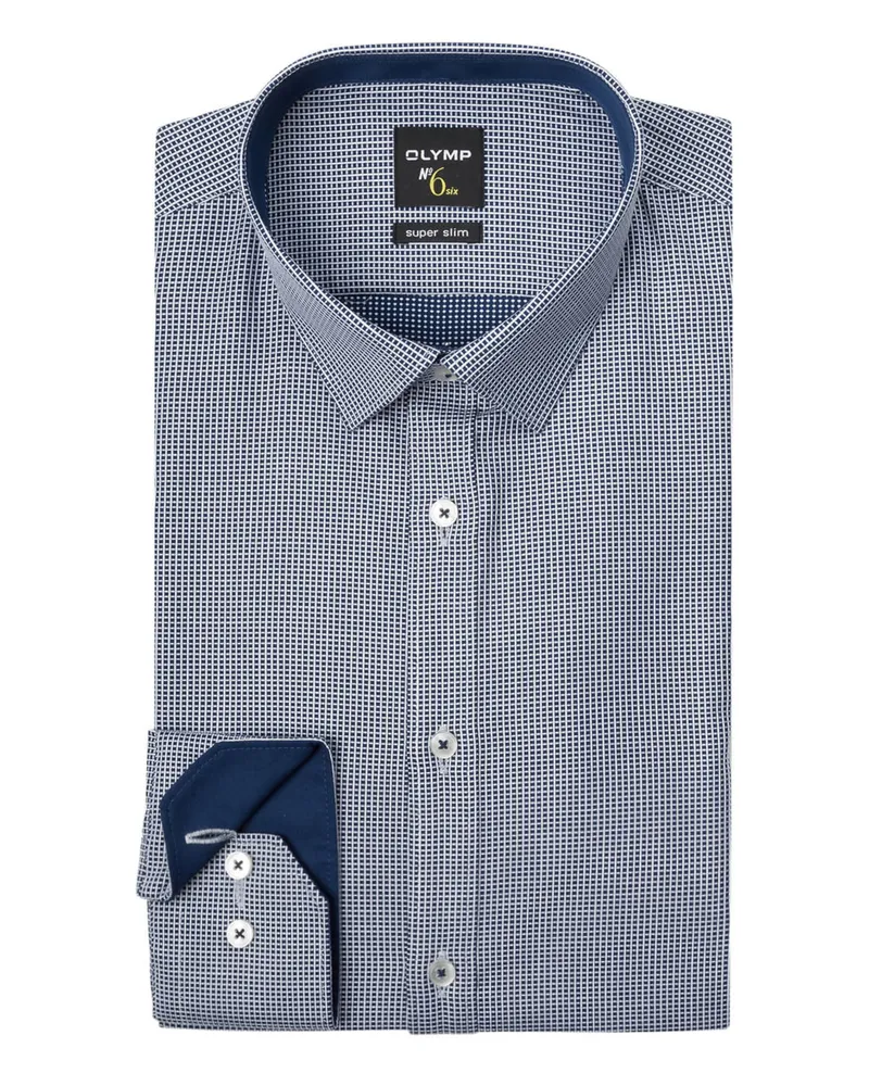 Olymp Hemd No. Six Super Slim blau Marine