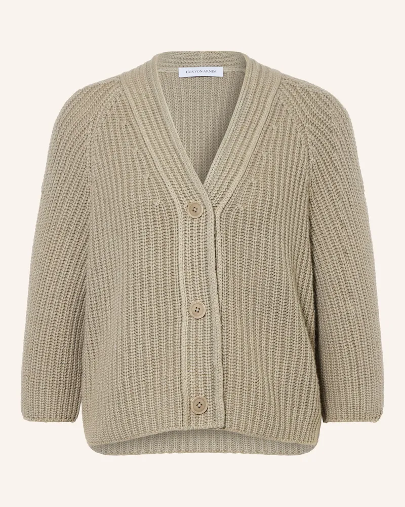 Iris von Arnim Strickjacke FALLOU aus Cashmere mit 3/4-Arm Khaki