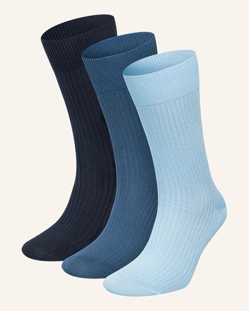 DillySocks 3er-Pack Socken PREMIUM RIBBED COLLECTION Blau