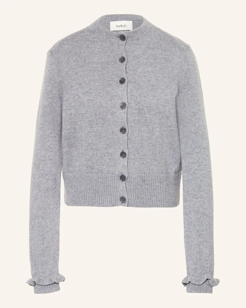 ba&sh Strickjacke KARANTE mit Rüschen Grau