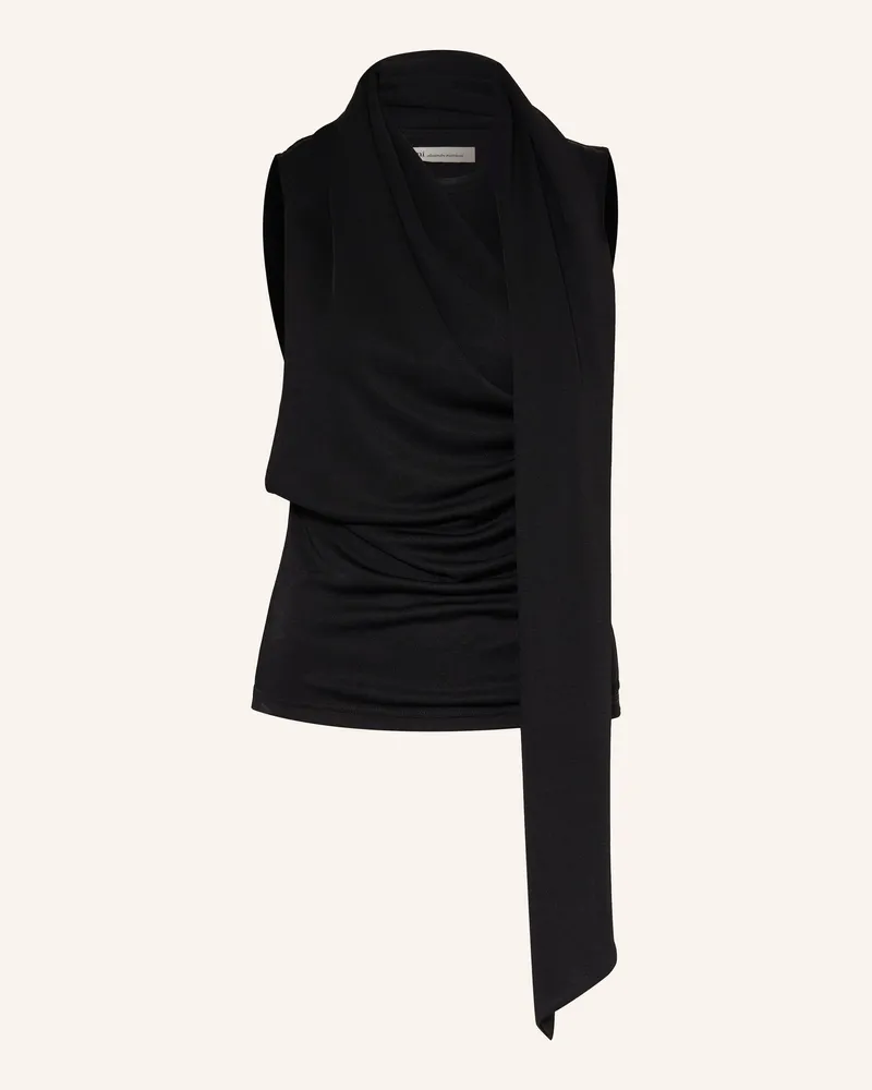 AMI Paris Blusentop Mit Schluppe schwarz Schwarz