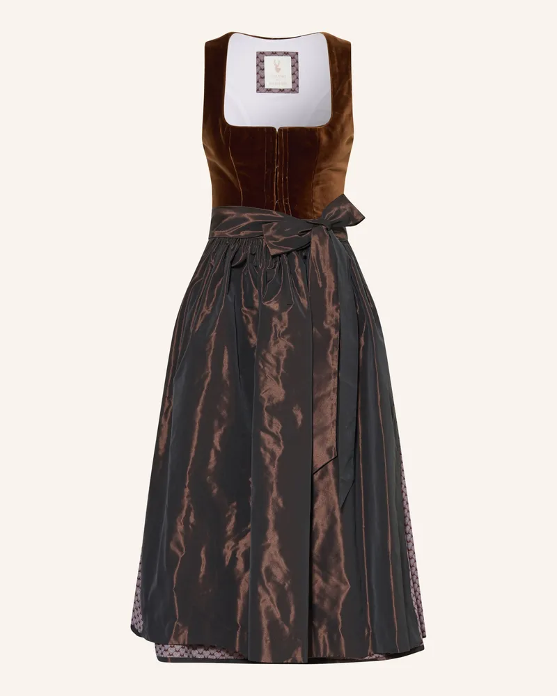 Johann & Johanna Dirndl Im Materialmix braun Dunkelbraun