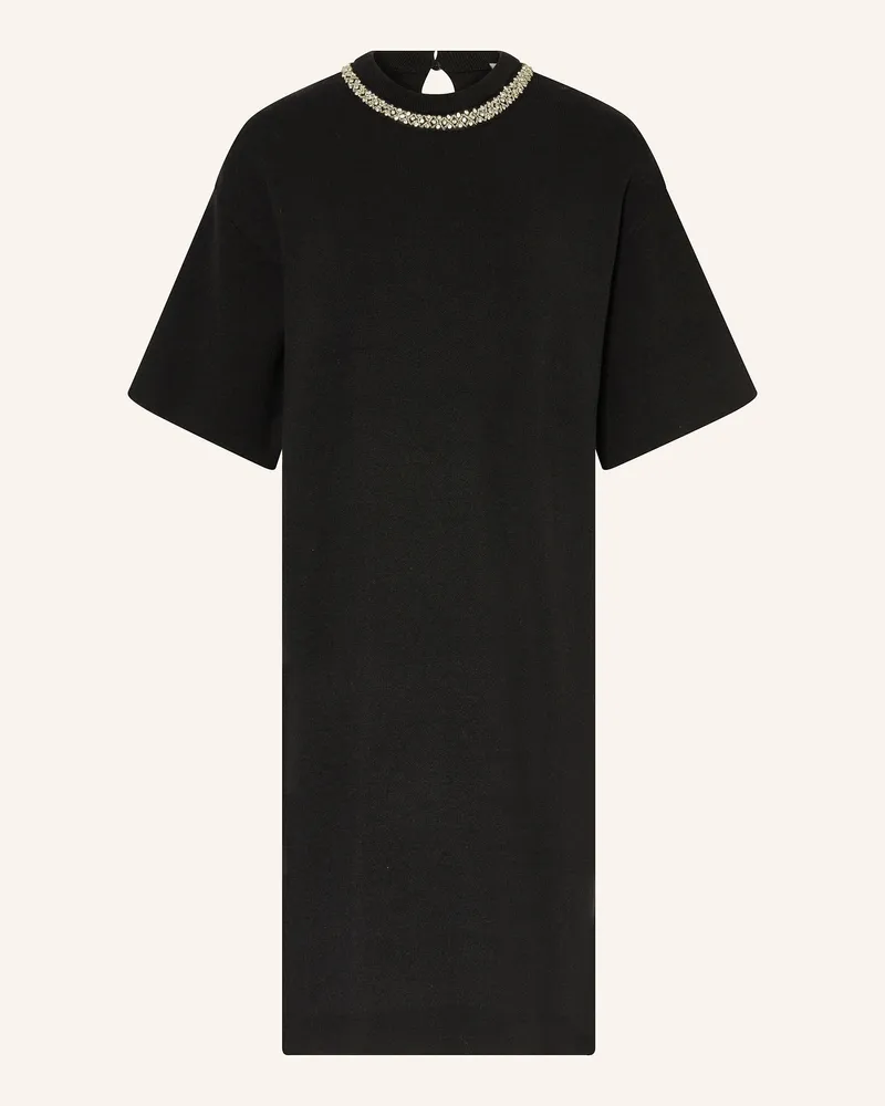 ICHI Strickkleid IHDORISE mit Schmucksteinen Schwarz
