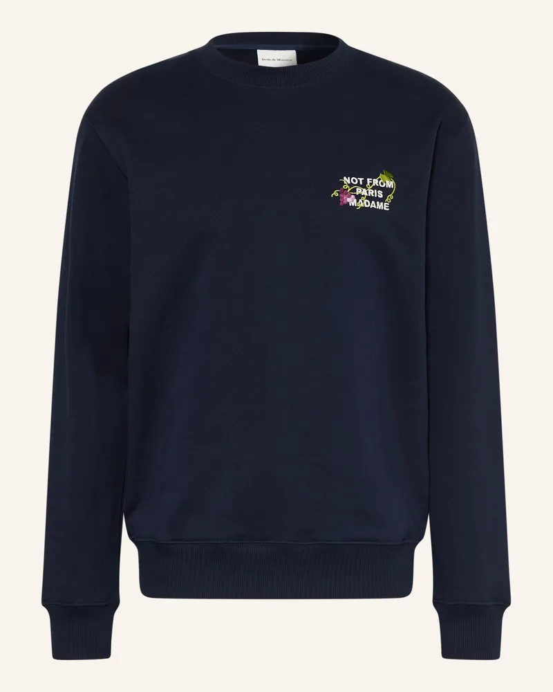 Drôle de Monsieur Sweatshirt Le Sweatshirt Vine Embroidered Slogan blau Dunkelblau