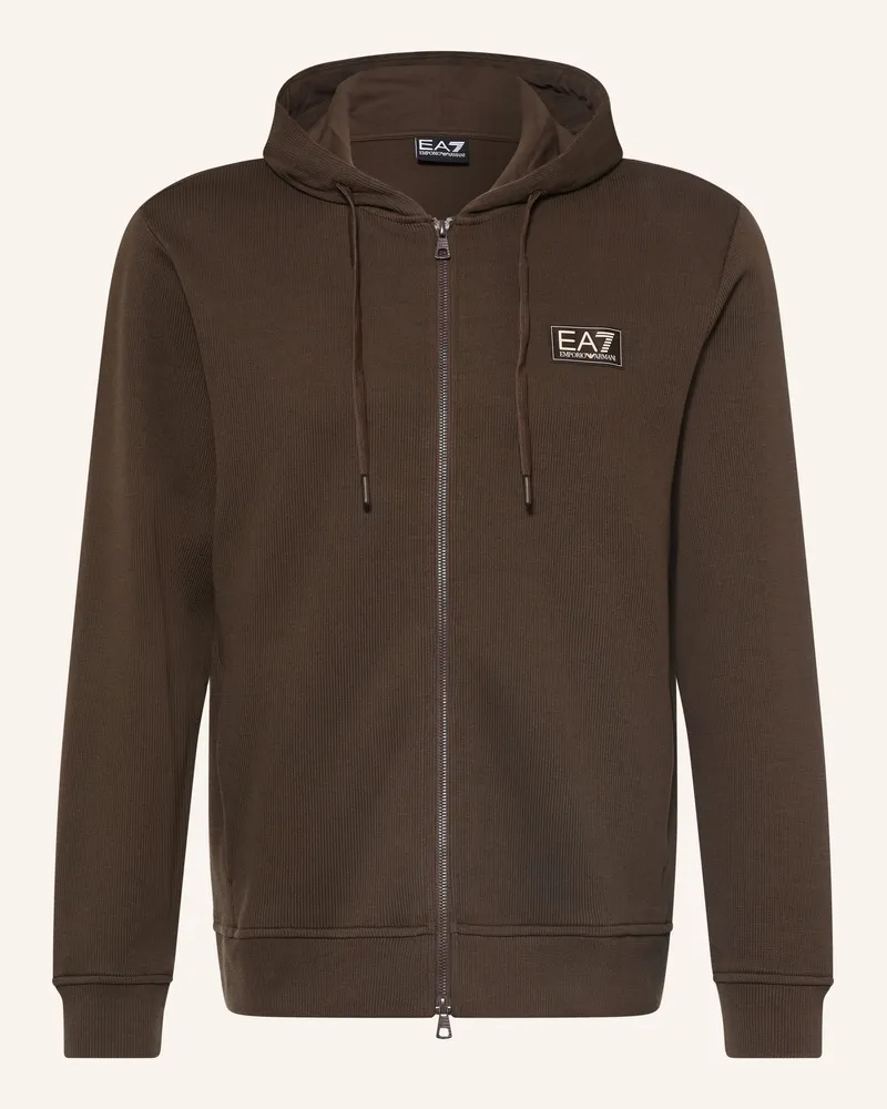 EA7 Sweatjacke schwarz Braun