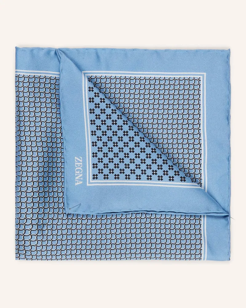 Ermenegildo Zegna Einstecktuch Aus Seide blau Schwarz