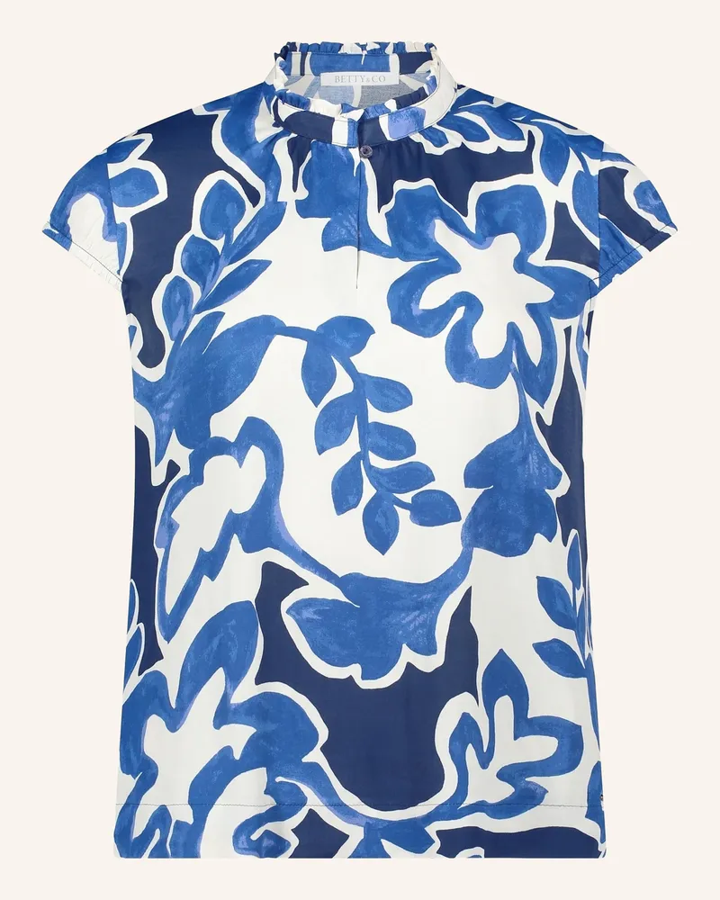 Betty Barclay Schlupfbluse Kurzarm blau Weiss