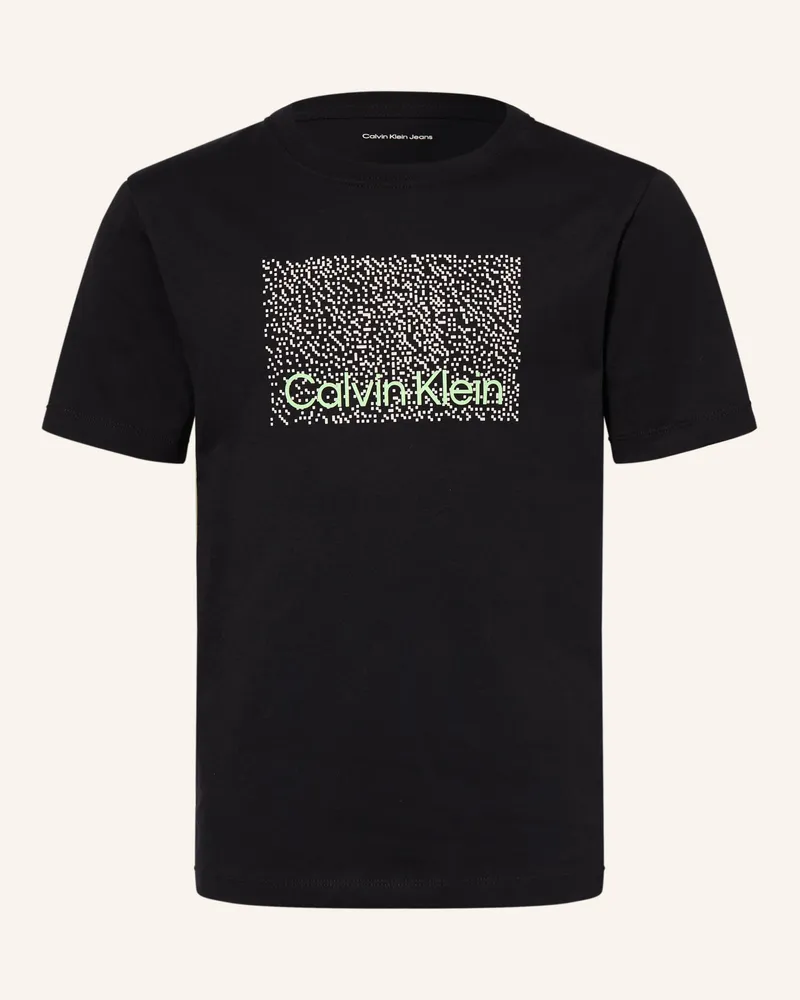 Calvin Klein T-Shirt Perforation schwarz Schwarz
