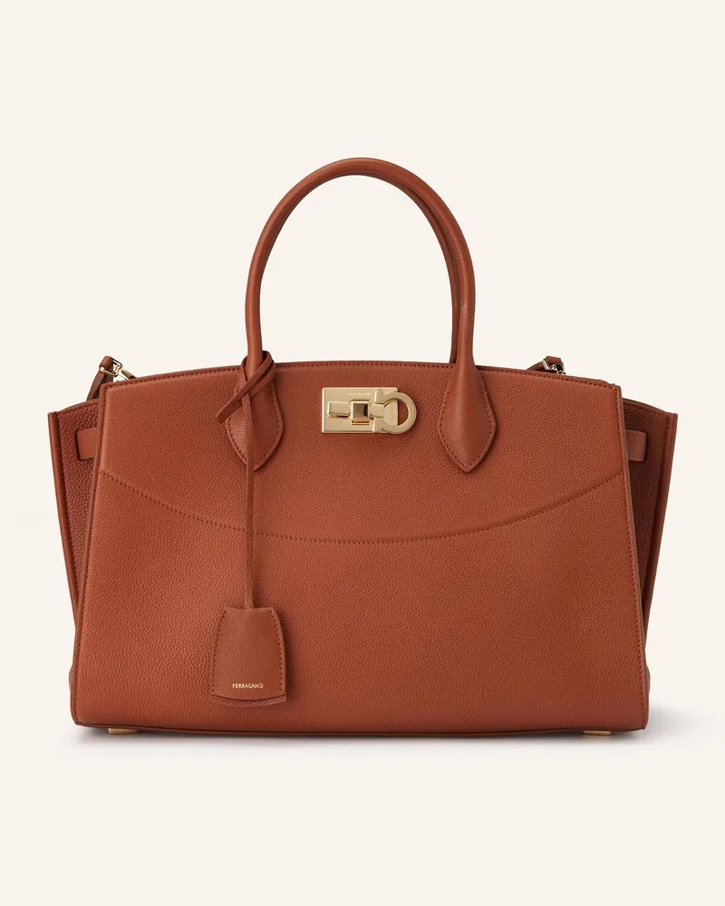 Ferragamo Handtasche The New Studio Soft Large braun Cognac