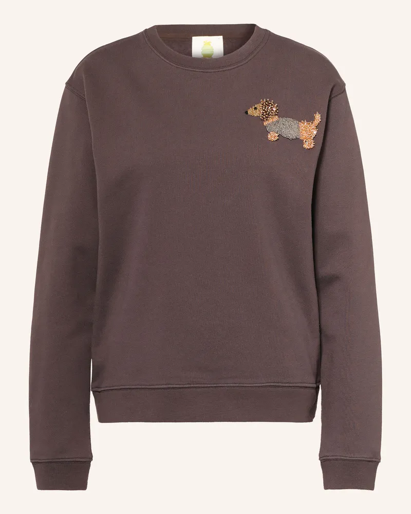 Princess goes Hollywood Sweatshirt Mit Schmuckperlen braun Dunkelbraun