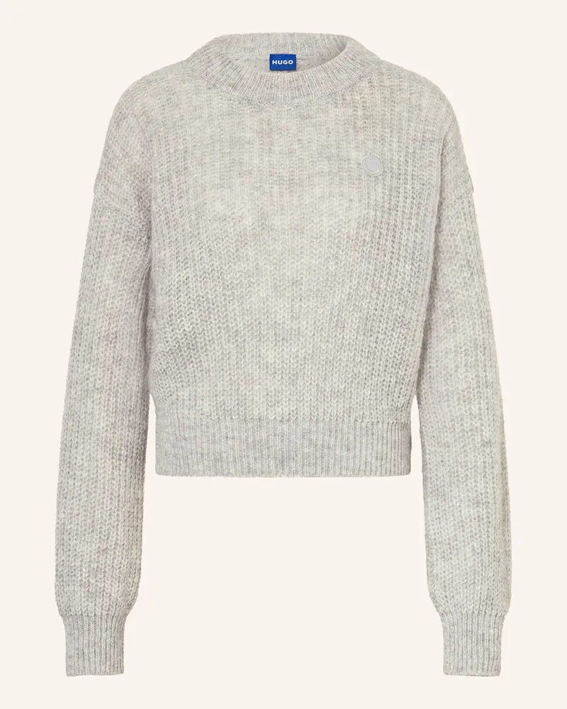 HUGO BOSS Pullover Slogerynna Mit Alpaka grau Hellgrau