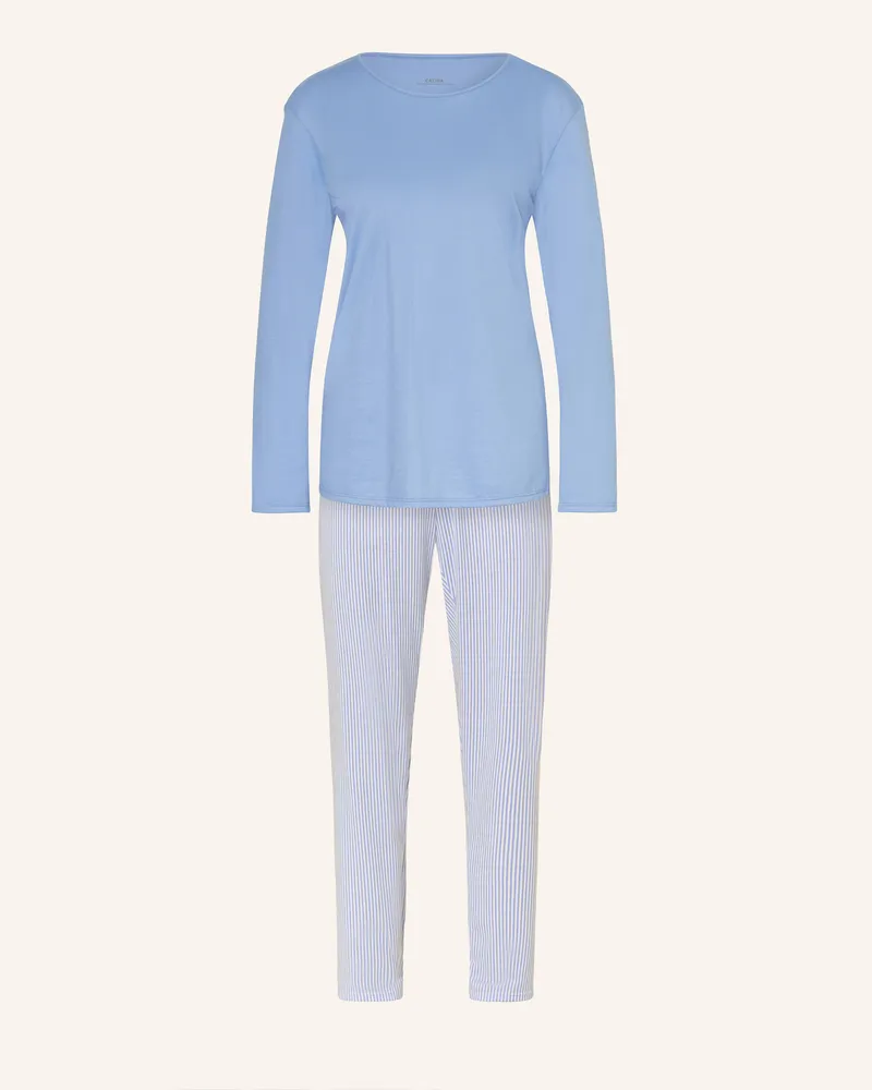 Calida Schlafanzug Lovely Nights blau Hellblau