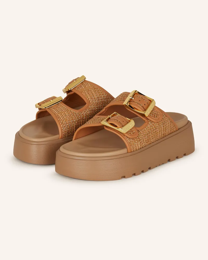 Casadei Plateau-Pantoletten Birlkey beige Hellbraun
