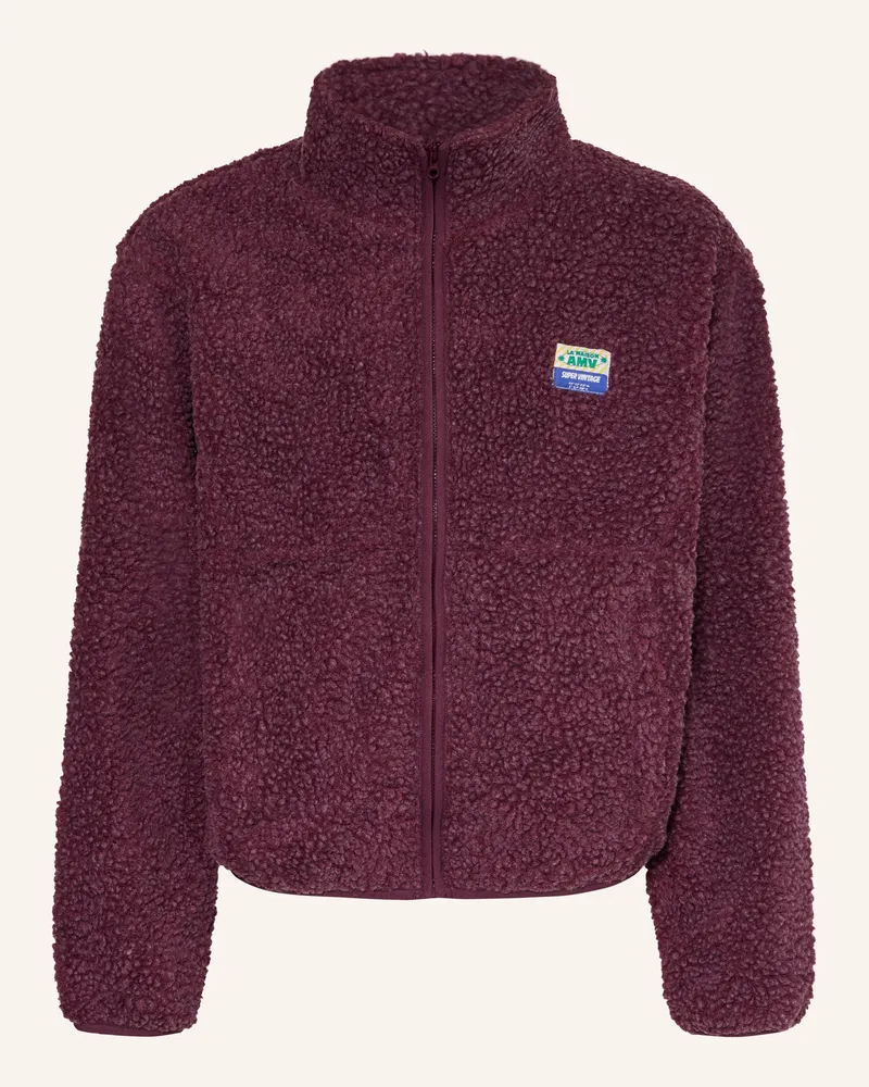American Vintage Teddyfell-Jacke Dunkelrot