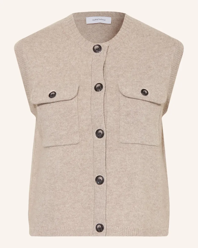 Darling Harbour Strickweste Mit Cashmere beige Kitt