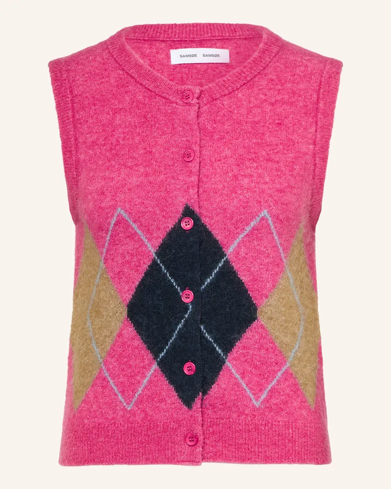 Samsøe & Samsøe Strickweste Sanoura Mit Alpaka Und Merinowolle pink Pink