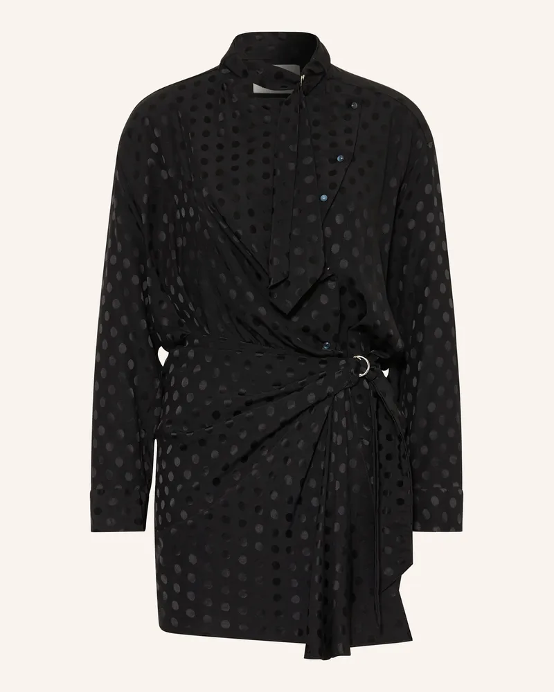 Isabel Marant Jacquard-Kleid ORA aus Seide Schwarz