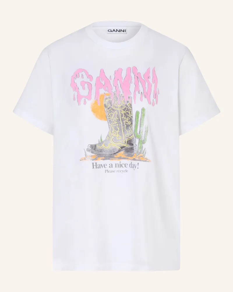 Ganni T-Shirt Weiss