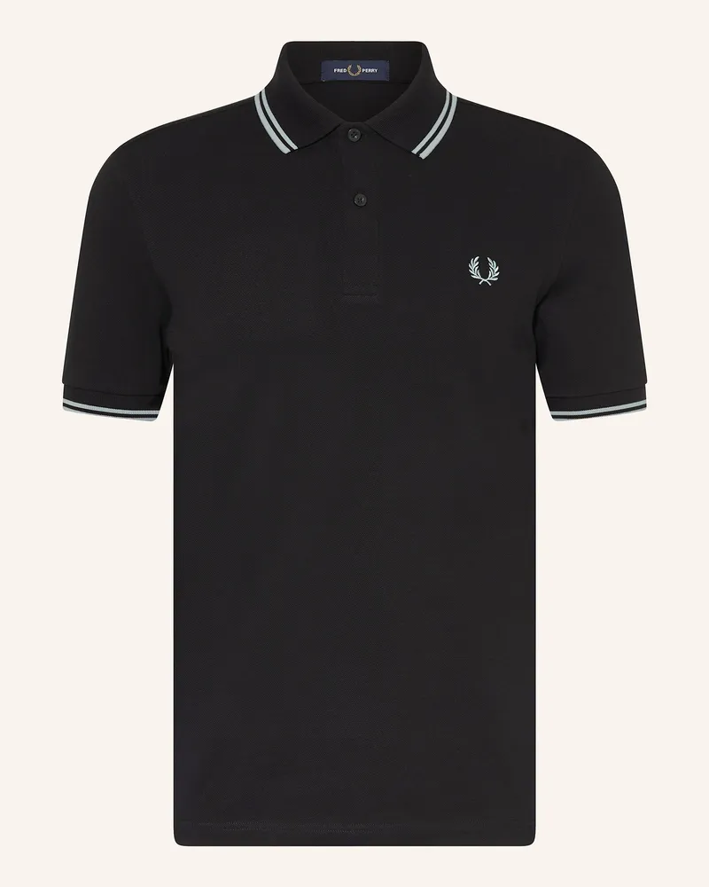 Fred Perry Piqué-Poloshirt Schwarz