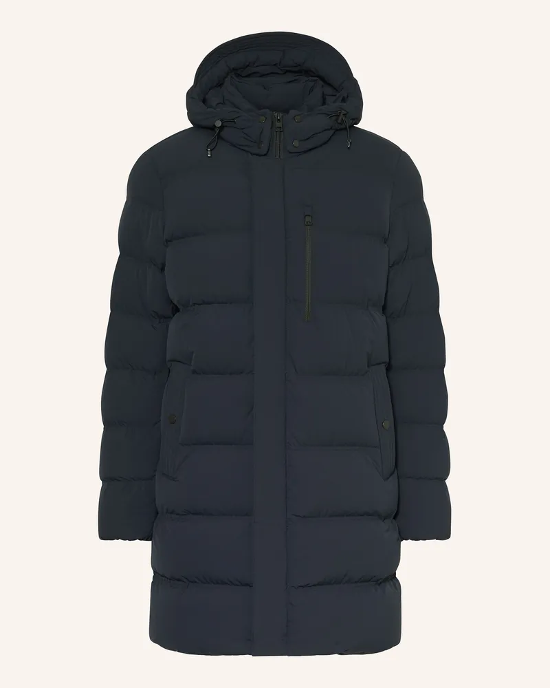 Woolrich Daunenmantel mit abnehmbarer Kapuze Dunkelblau