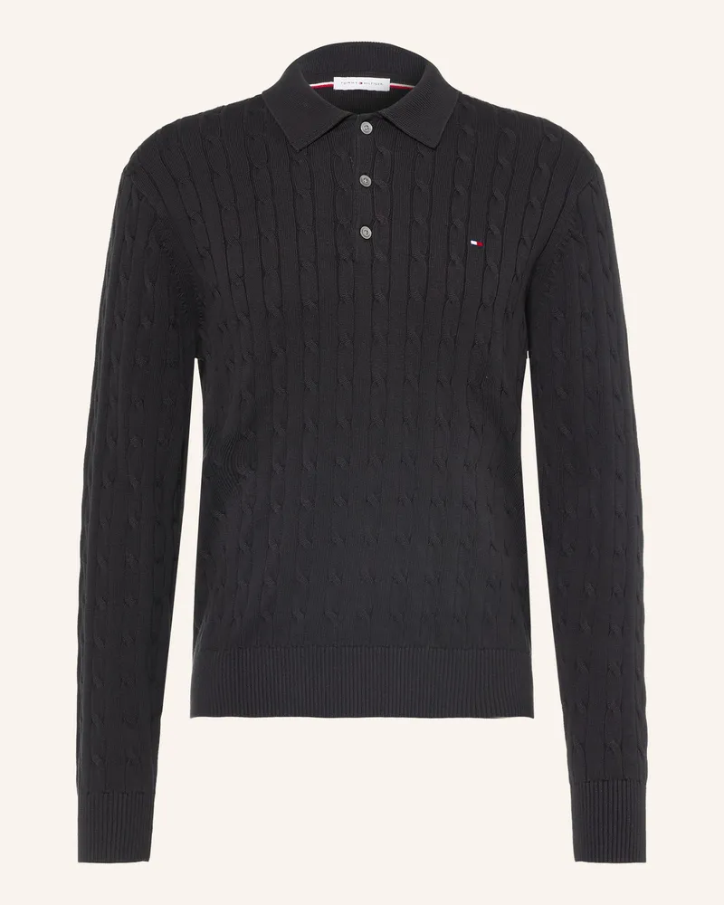 Tommy Hilfiger Strick-Poloshirt schwarz Schwarz