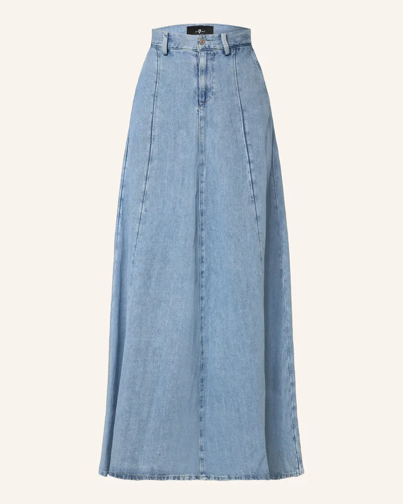 7 for all mankind Jeansrock Drama Skirt Mit Leinen blau Blau