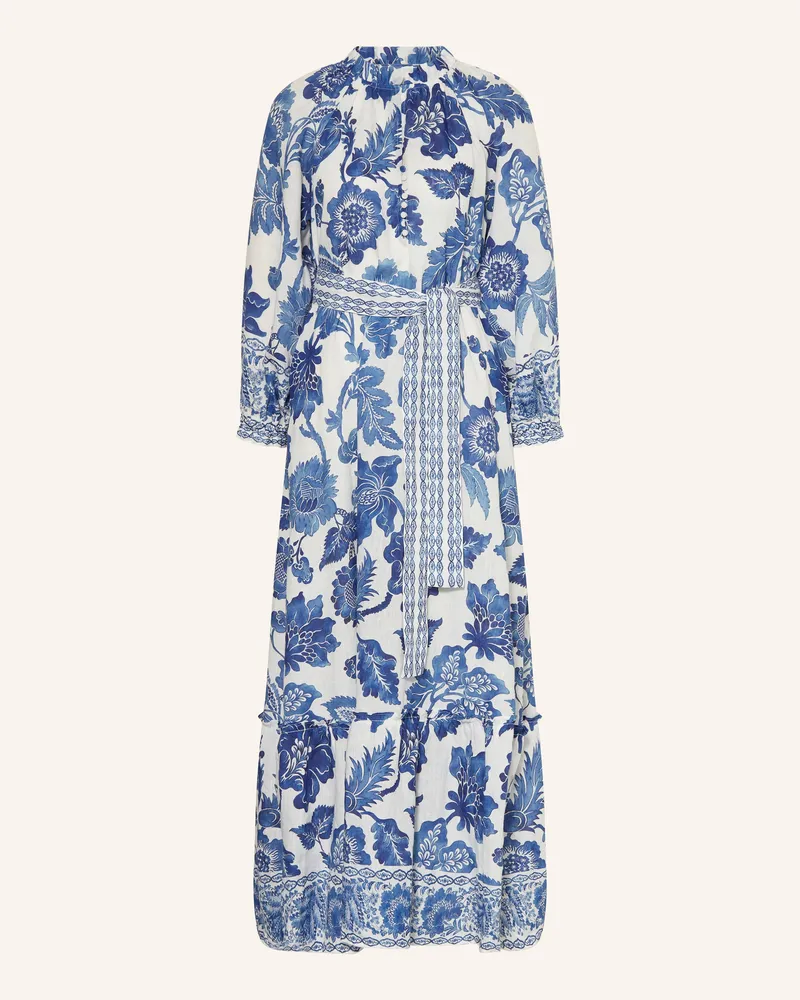 Kudibal Leinenkleid Idaniadea Mit Rüschen blau Weiss