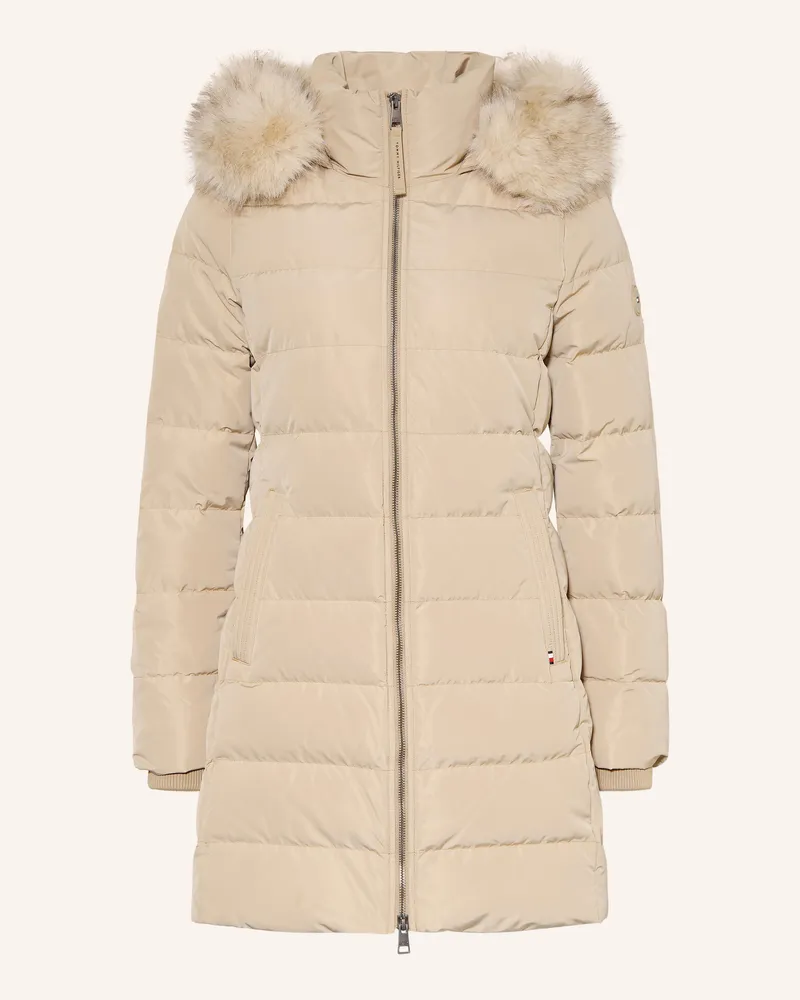Tommy Hilfiger Daunenmantel Tyra Mit Abnehmbarem Kunstfell beige Beige